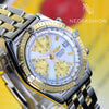 Breitling Chronomat 2 Tone 18K Gold Bezel & Stainless Steel MOP Dial Mens Watch D13352﻿