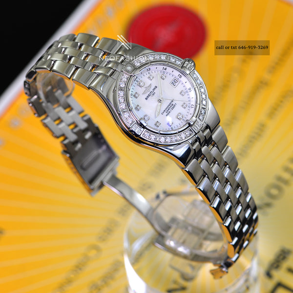 Breitling Starliner Ladies MOP Factory Original Diamond Dial & Diamond Bezel A71340
