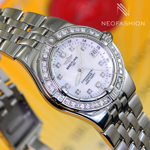 Breitling Starliner Ladies MOP Factory Original Diamond Dial & Diamond Bezel A71340