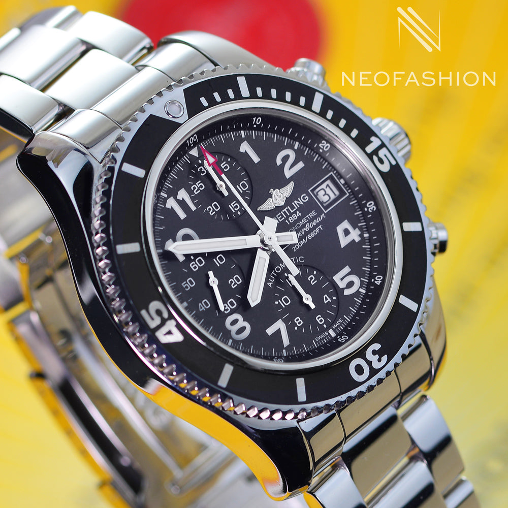 Breitling Superocean Chronograph 42 Black Diver Mens Watch A13311