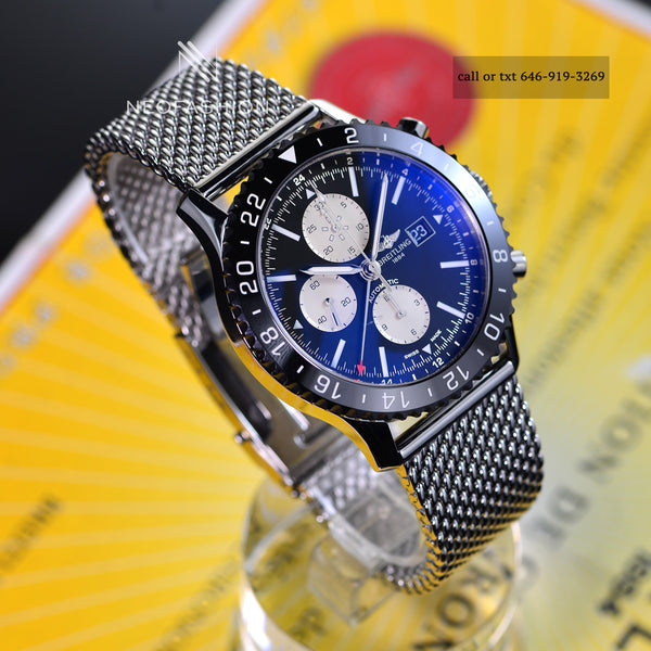 Breitling Chronoliner GMT Chronograph 46mm Ceramic Bezel Black Dial Mens Watch Y24310