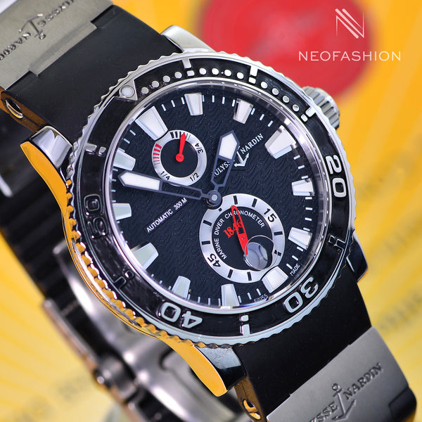 Ulysse Nardin Maxi Marine Diver 43MM Chronometer Stainless Steel Mens Luxury Watch 263-33-3C/82