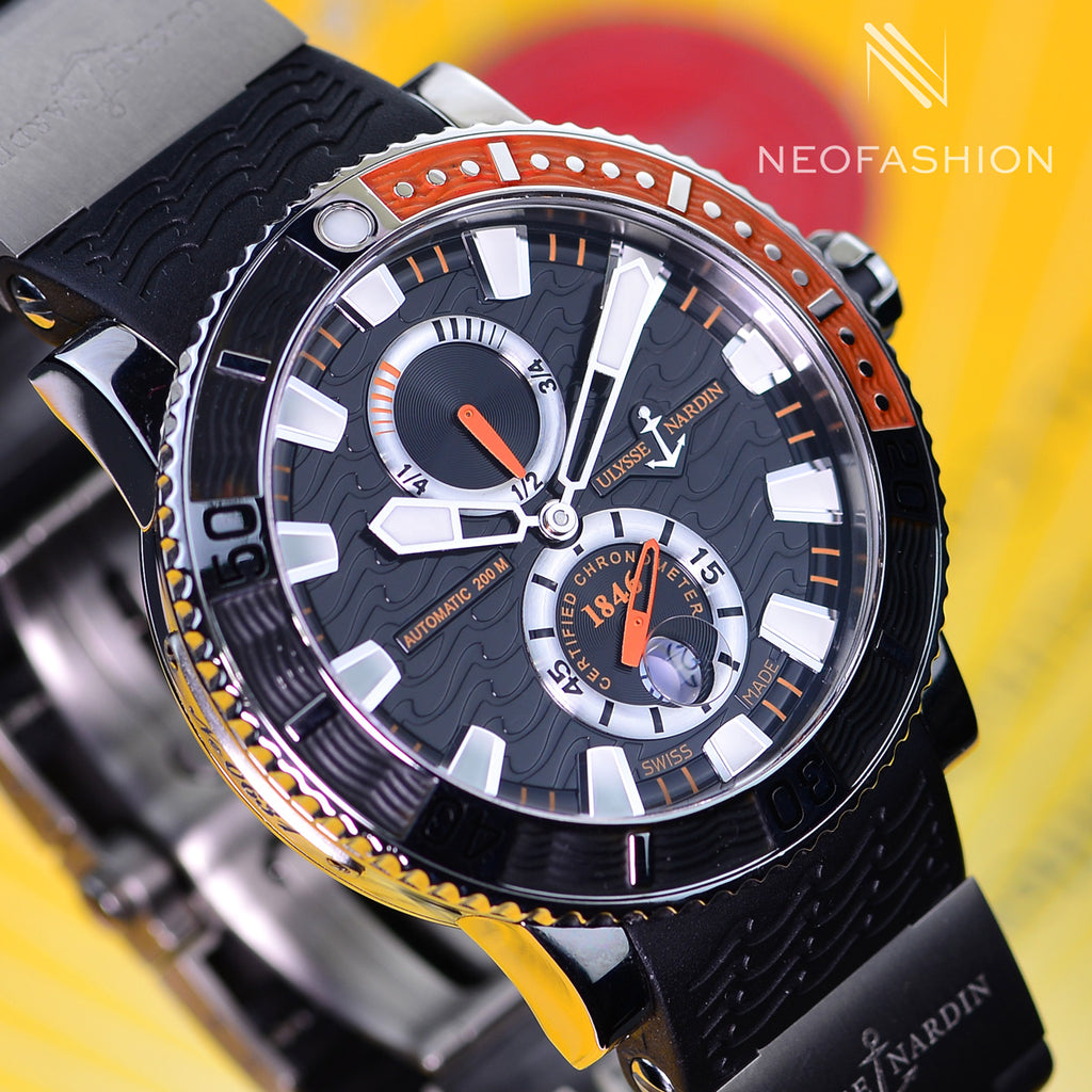 Ulysse Nardin Maxi Marine Diver 45mm Titanium Black Dial Mens Watch 263-90-3-92