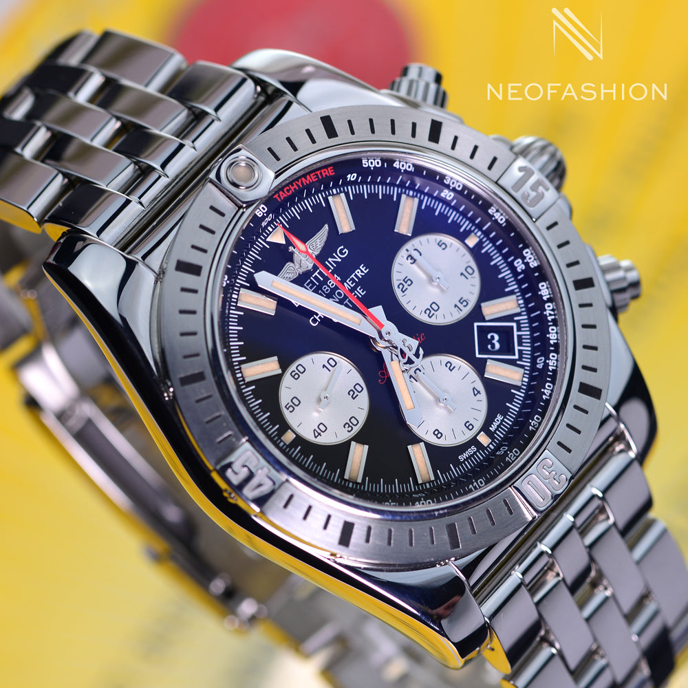Breitling Chronomat 44 Airborne 30th Anniversary Black Dial Mens Watch AB0115