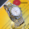 Breitling Chronomat 18K Gold & Steel White Dial D13048 Mens Watch