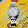 Breitling Chronomat 18K Gold & Steel White Dial D13048 Mens Watch