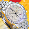 Breitling Navitimer World GMT 2nd Time Zone White Dial A23322 Mens Watch