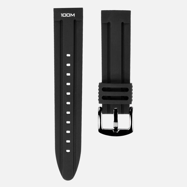 Black Divers Rubber Watch Strap - NeoFashionStore