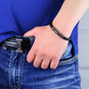 Sekora Mens Italian Nappa Leather Bracelet Black Hand Made - NeoFashionStore