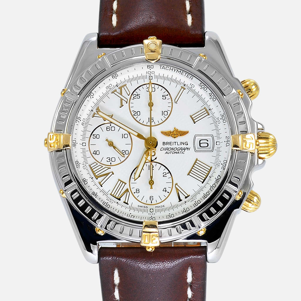 Breitling Crosswind 18K Gold/Stainless Steel White Dial B13055 - NeoFashionStore