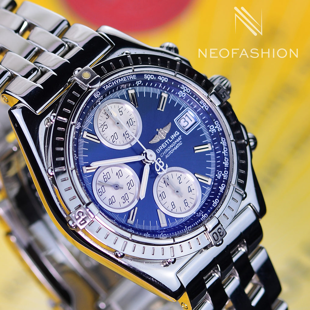 Breitling Chronomat GT Blue Dial Steel Mens Watch A13050