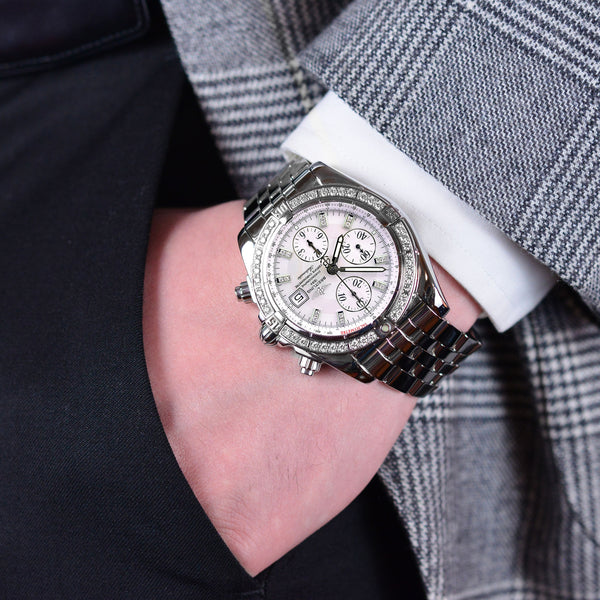 Breitling Chronomat Evolution MOP Factory Diamonds A13356 - NeoFashionStore