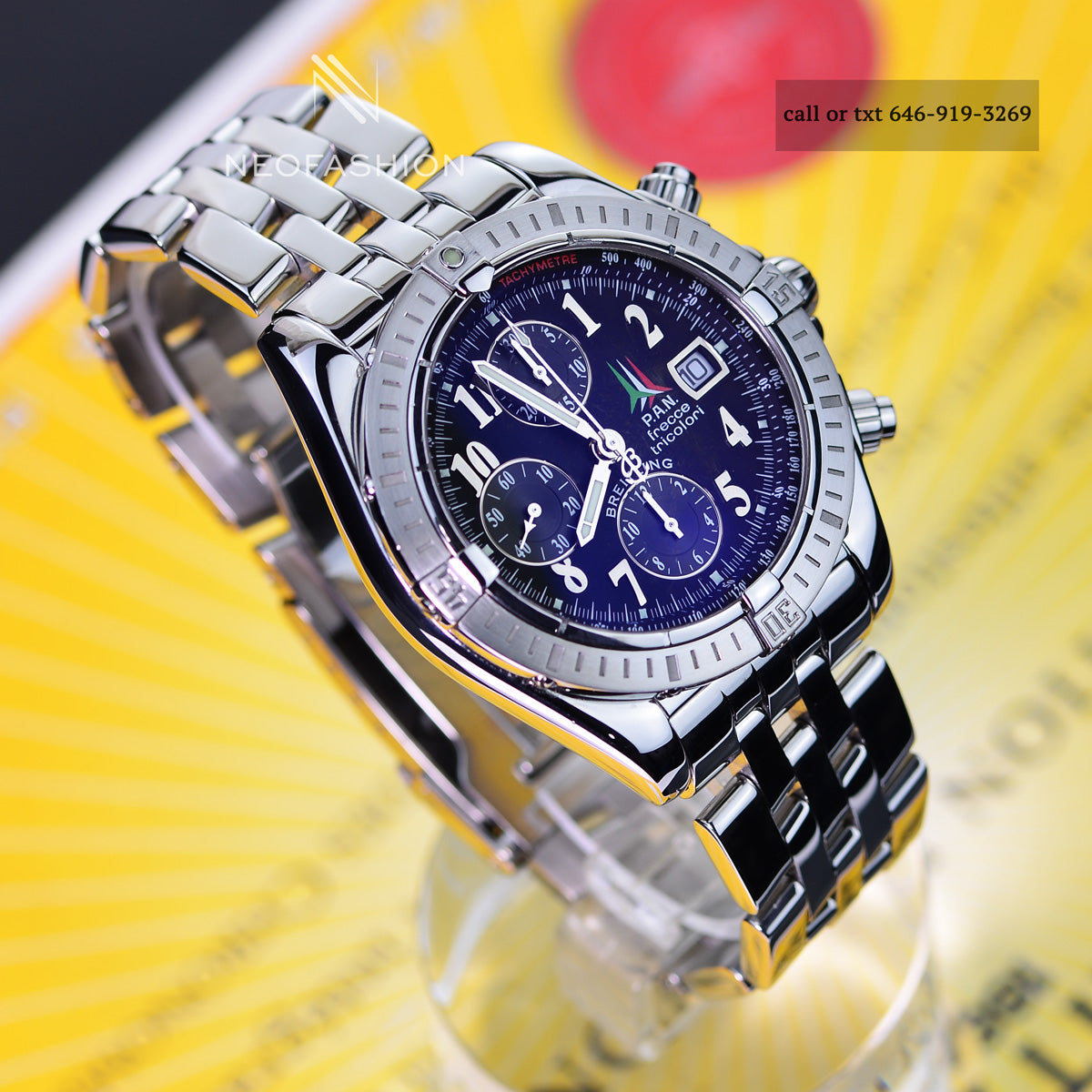 ブライトリング CHRONOMAT EVOLUTION Breitling Chronomat Evolution 18K Gold/Steel Blue Dial
