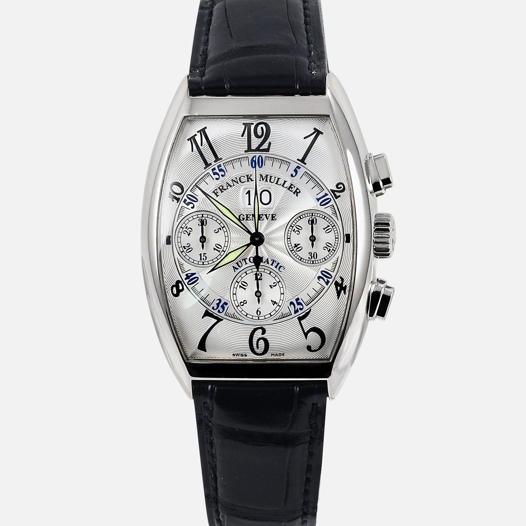 Franck Muller Chronograph 7850 CC GG 18K White Gold Mens Luxury Watch - NeoFashionStore