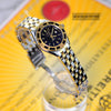 Breitling Lady J 18K/SS Gold Bezel Black Dial Watch D52065