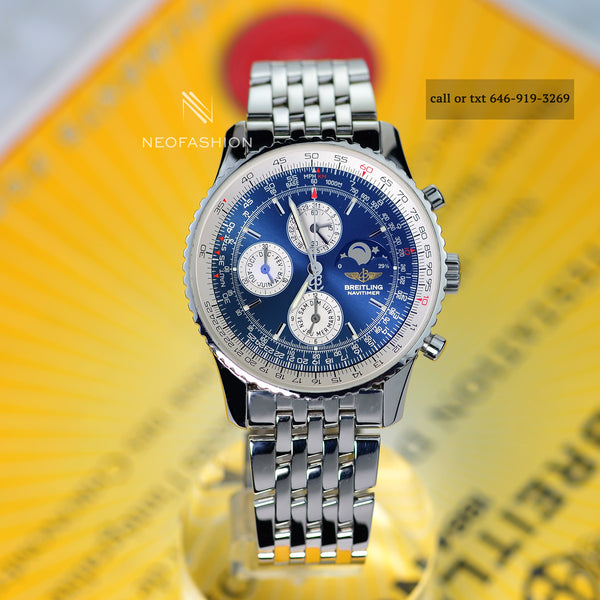 Breitling Navitimer Olympus Moon Phase Annual Calendar A19340 Blue Dial