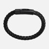 Sekora Black PVD Braided Nappa Leather Bracelet - NeoFashionStore