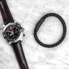 Sekora Black PVD Braided Nappa Leather Bracelet - NeoFashionStore