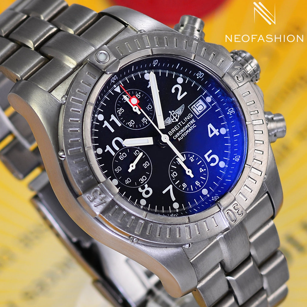 Breitling Chrono Avenger Titanium Black Dial E13360 Mens Watch