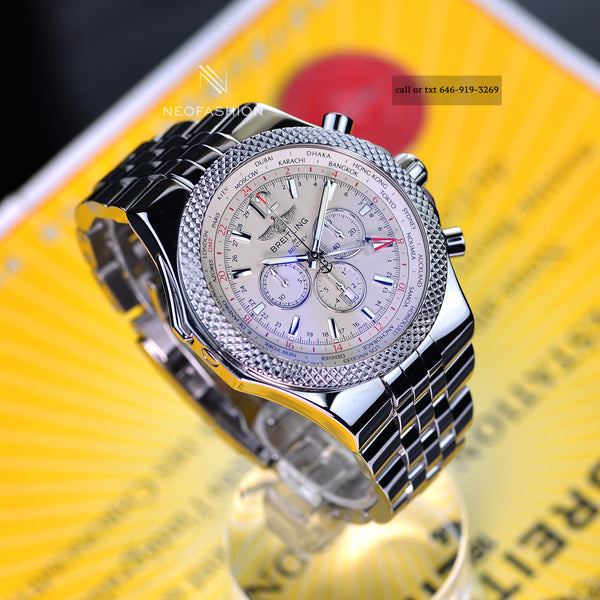 Breitling Bentley GMT 49mm White Dial Mens Watch A47362