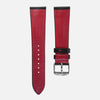 Black Calfskin Leather With Red Stitching Watch Strap - NeoFashionStore