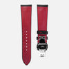 Black Calfskin Leather With Red Stitching Watch Strap - NeoFashionStore
