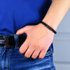 Sekora Black PVD Braided Nappa Leather Bracelet - NeoFashionStore