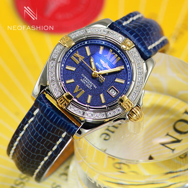 Breitling Cockpit Lady Dimond Bezel Blue Dial Watch A71356