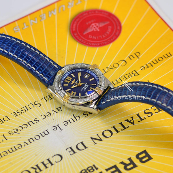 Breitling Cockpit Lady Dimond Bezel Blue Dial Watch A71356