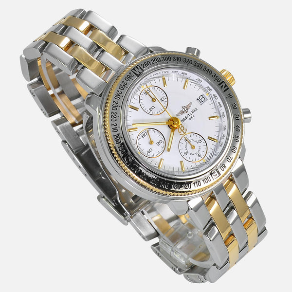 Breitling Astromat 18K Gold/SS Limited 700pcs White Dial D20405 - NeoFashionStore