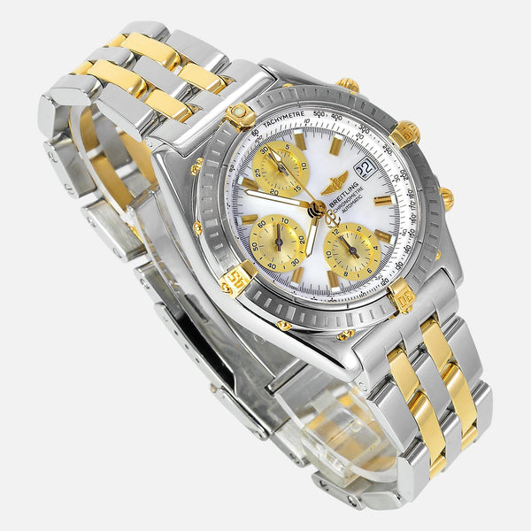 Breitling Chronomat 18K Gold/SS Mother Of Pearl Dial B13352 - NeoFashionStore