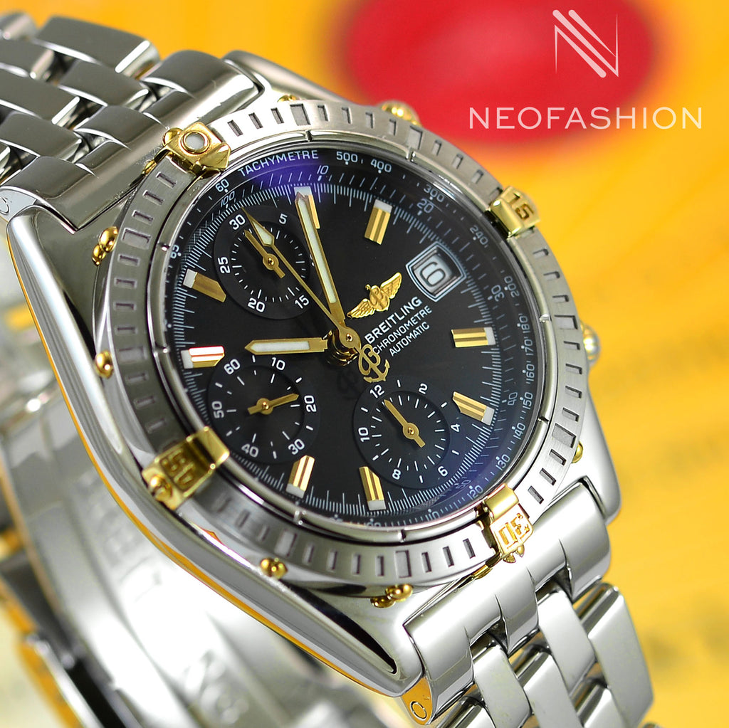 Breitling Chronomat 18k Gold/Steel Black Dial B13352