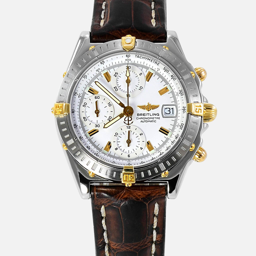 Breitling Chronomat 18K Gold/SS White Dial B13352 - NeoFashionStore