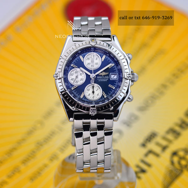 Breitling Chronomat GT Blue Dial Steel Mens Watch A13050