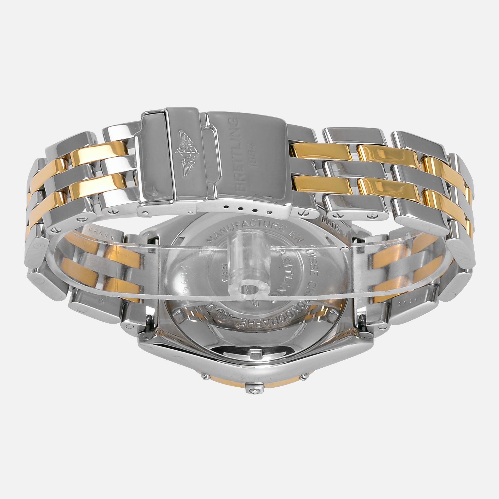 Breitling Chronomat 18k Gold Steel Black Dial D13050 DAN ROYTER