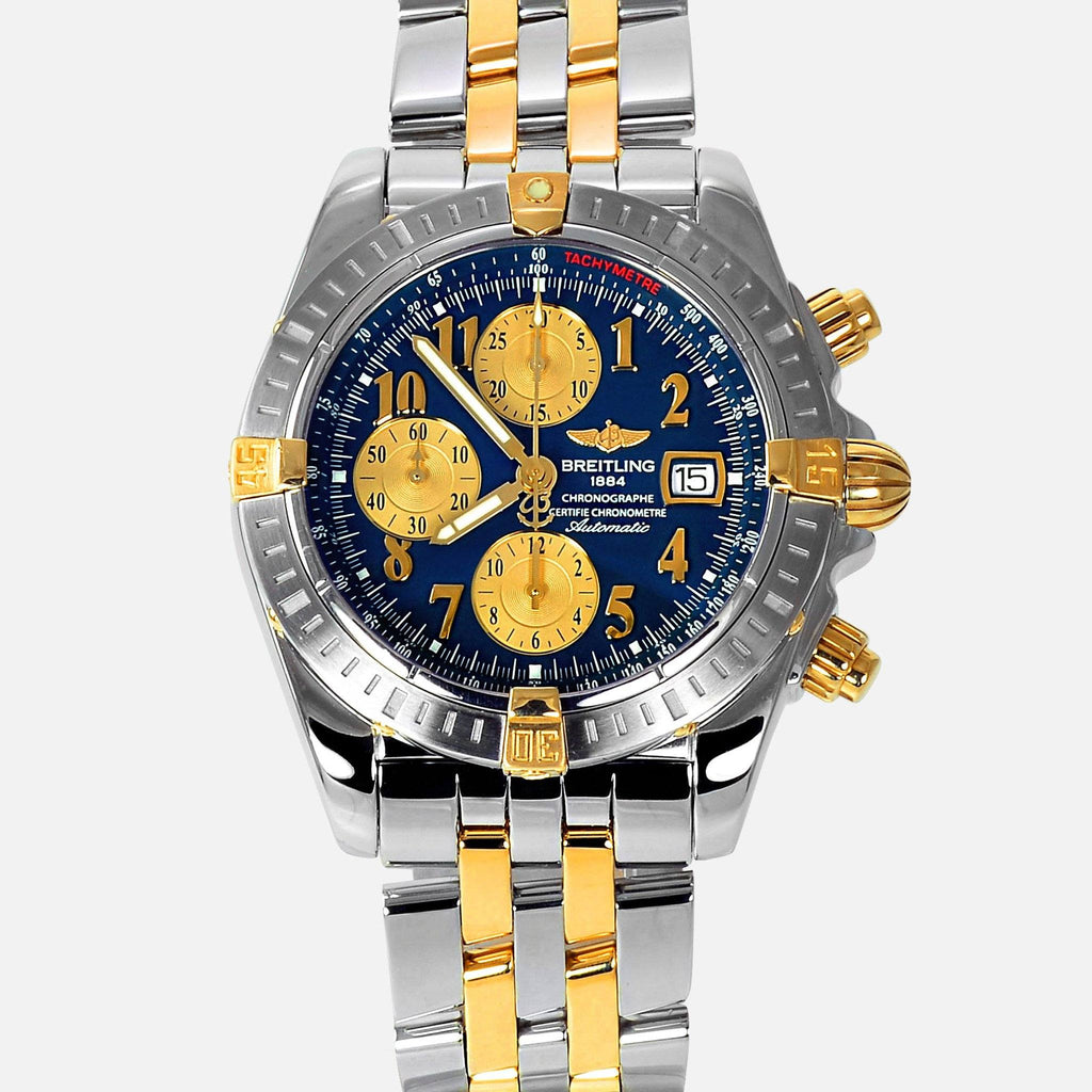Breitling Chronomat Evolution 18K Gold/SS Blue Dial B13356 - NeoFashionStore