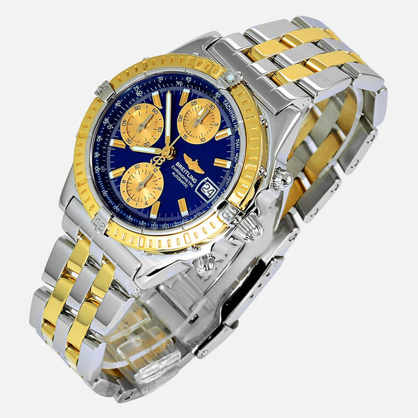 Breitling Chronomat 18K Gold/SS Blue Dial D13352 - NeoFashionStore