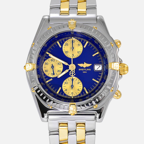 Breitling Chronomat 18K Gold & Steel Blue Dial B13050﻿ - NeoFashionStore