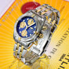 Breitling Cockpit Chronograph 18K Gold/SS Blue Dial Watch A13357