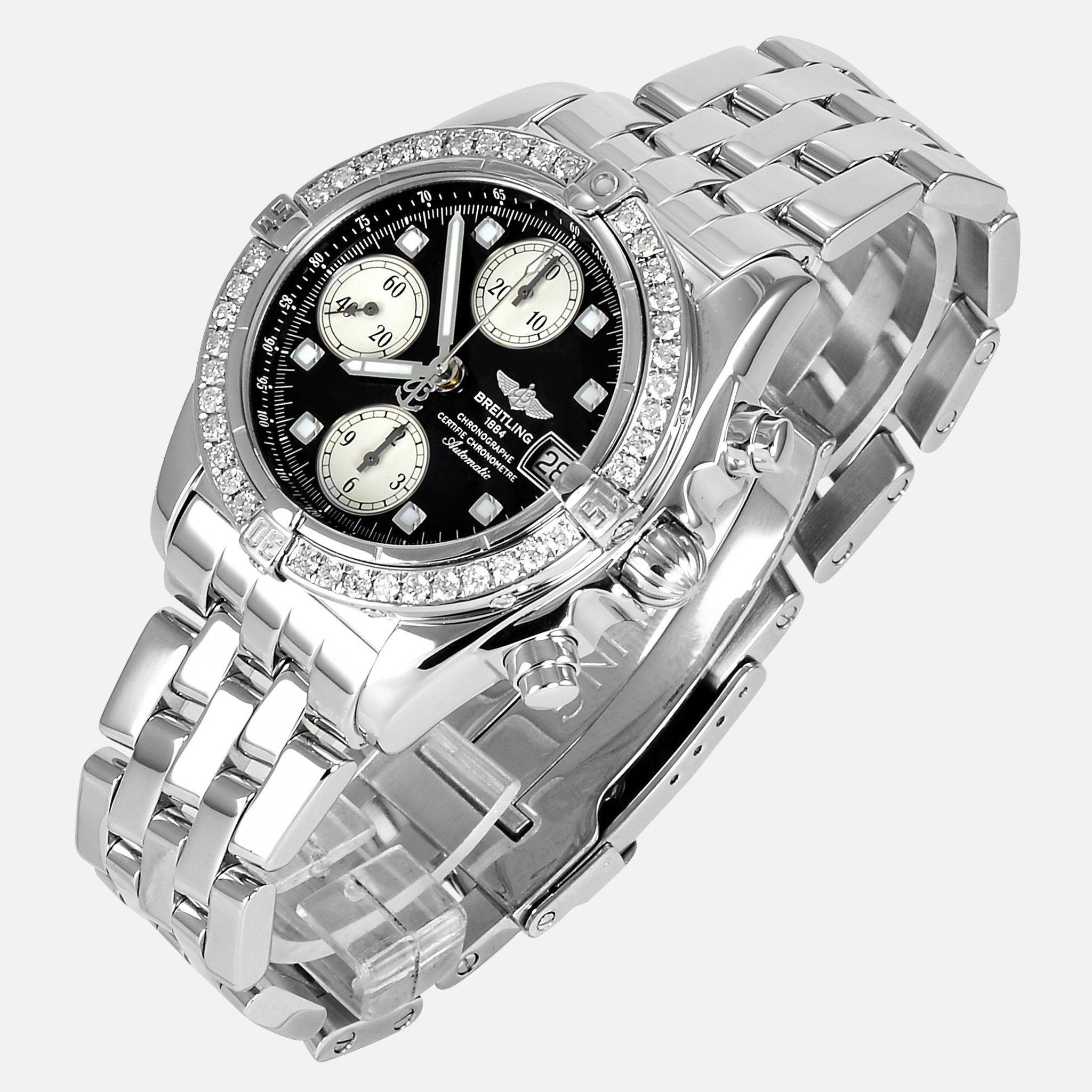 Breitling Cockpit Chronograph Stainless Steel Diamond A13357 Watch DAN L