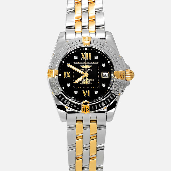 Breitling Cockpit Lady 18K/SS Black Diamond Dial A71356 - NeoFashionStore