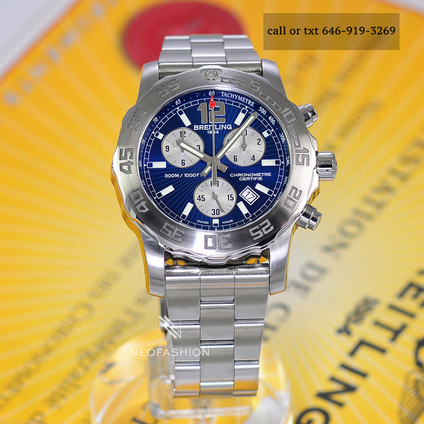 Breitling Colt Chrono II 44 Super Quartz Blue Dial A73387 - NeoFashionStore