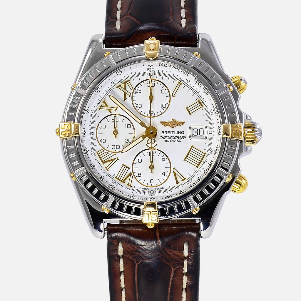Breitling Crosswind 18K Gold/Stainless Steel White Dial B13055 - NeoFashionStore