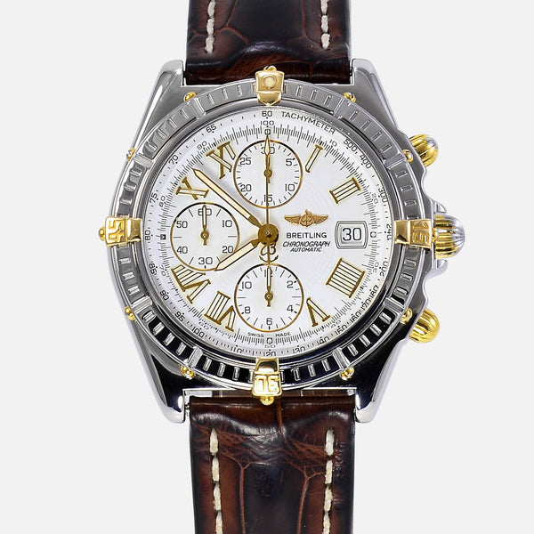Breitling Crosswind 18K Gold/Stainless Steel White Dial B13055 - NeoFashionStore