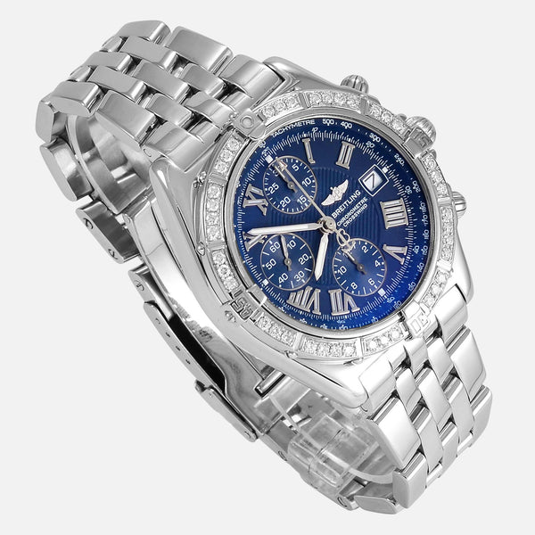 Breitling Crosswind Blue Dial Steel With Diamond Bezel A13355 - NeoFashionStore