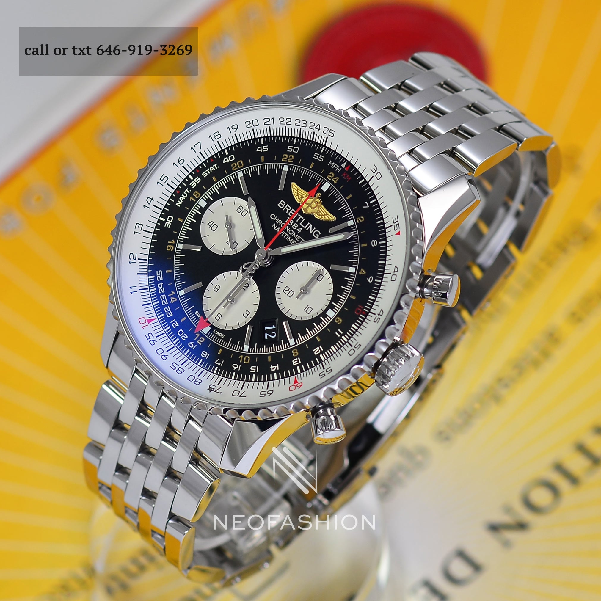 Breitling Navitimer GMT 2nd Time Zone AB0441 Mens 48mm Watch DAN