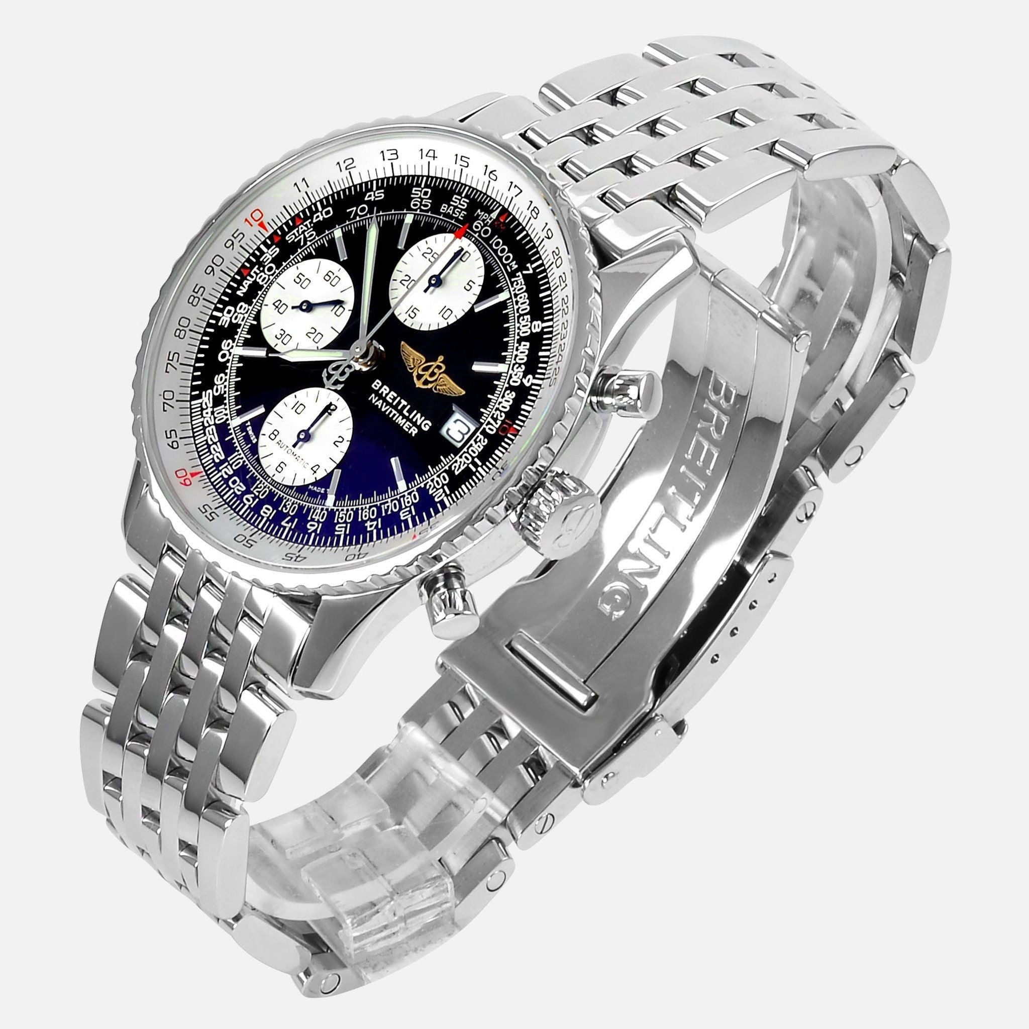 Breitling Old Navitimer II Stainless Steel Black Dial A13322 Dan R