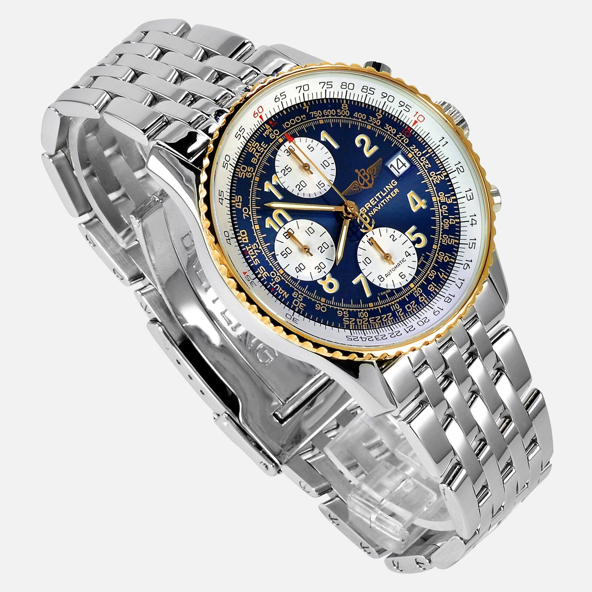 Breitling Navitimer Men's Black Watch with Stainless Steel/Yellow Gold  Bracelet - D13022 for sale online