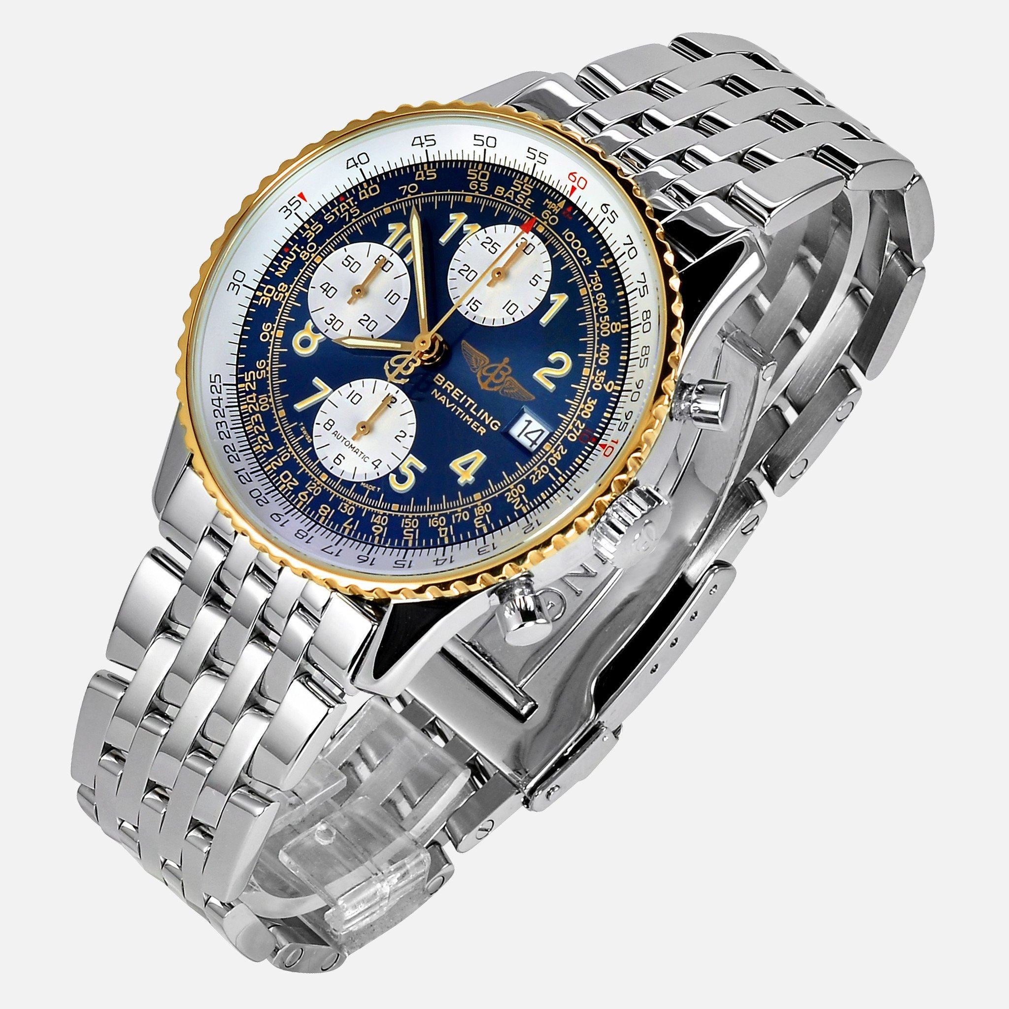 Breitling Navitimer Men's Black Watch with Stainless Steel/Yellow Gold  Bracelet - D13022 for sale online