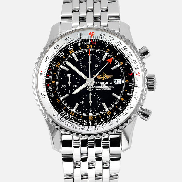 Breitling Navitimer World GMT 2nd Time Zone A23322 Mens Luxury Watch - NeoFashionStore